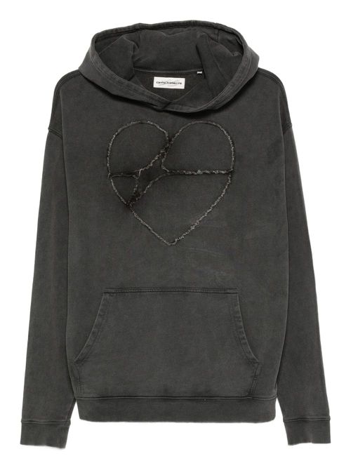 Heartbreaker frayed-detail hoodie - Grey