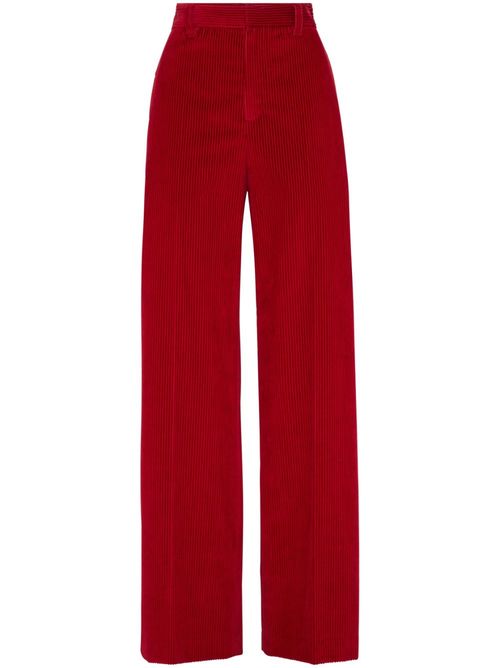 Corduroy wide-leg trousers - Red