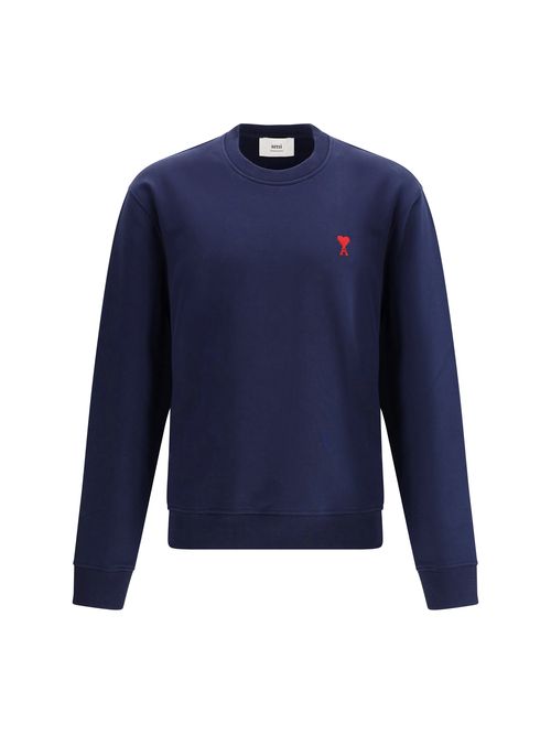 Logo-Embroidered Cotton Sweatshirt — Navy