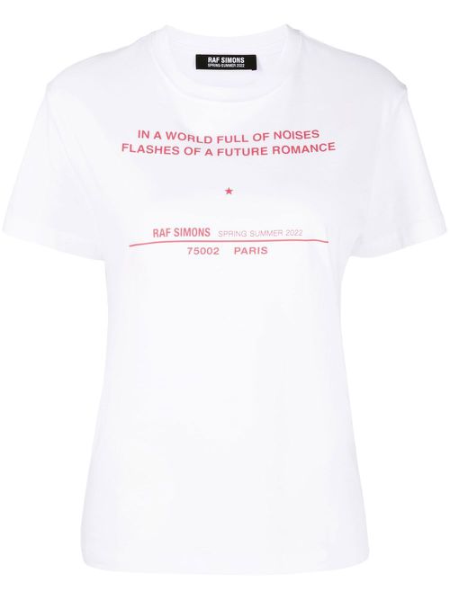Tour-print short-sleeve T-shirt - White