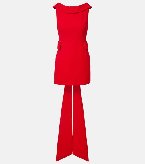 Daphne bow-detail crêpe minidress