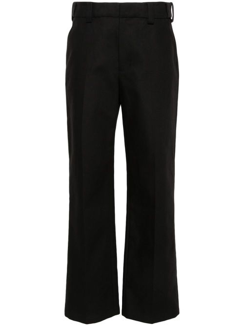 Straight cotton tailored trousers - Black