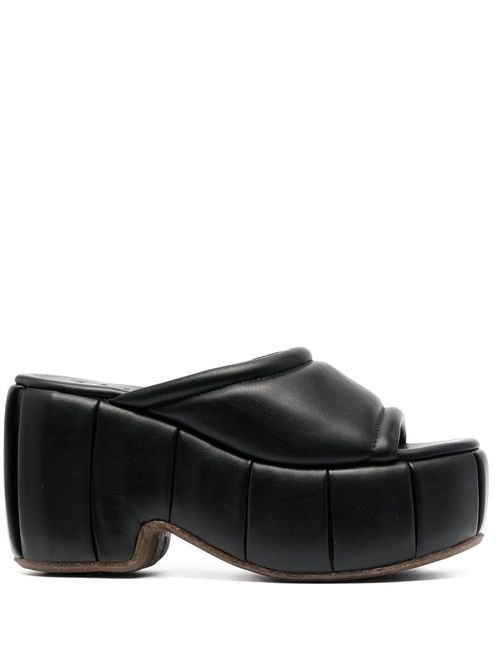 Cassiope 100mm platform leather mules - Black