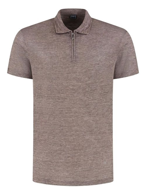 Fedeli short-sleeve polo shirt - Brown