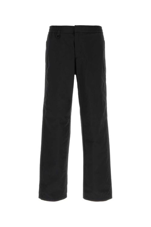 Cotton-Nylon Blend Trousers — Black