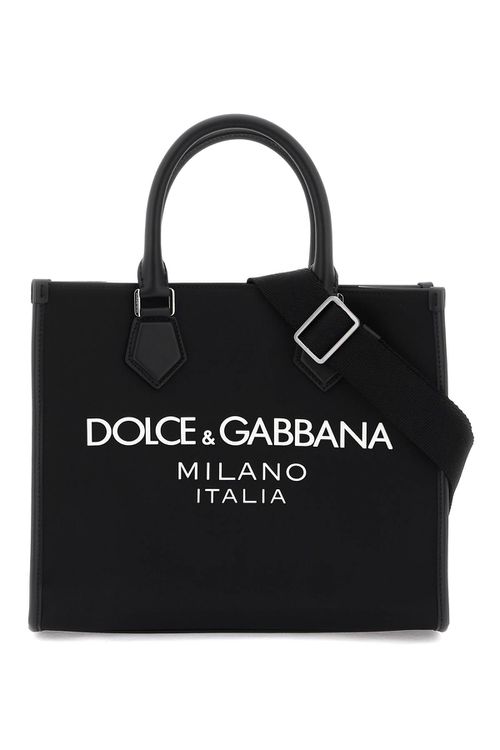 -Borsa Tote Piccola In Nylon-Uomo