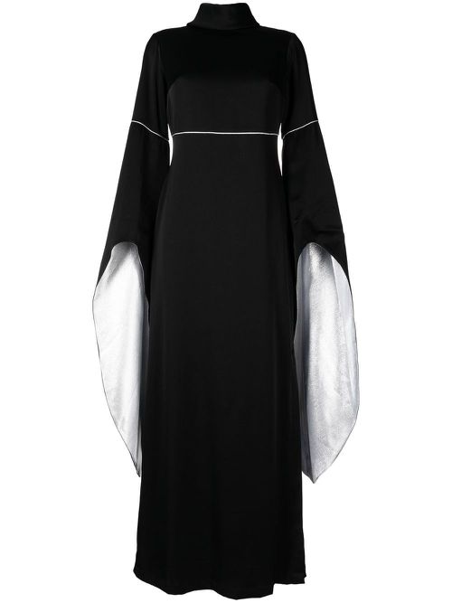 Elizabeth cape-design maxi dress - Black