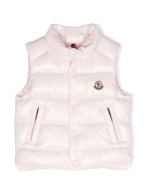 Logo-patch quilted gilet - Pink