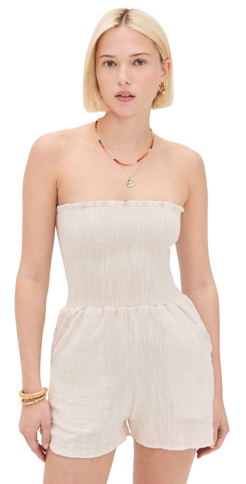 Torey Romper Beige Canvas