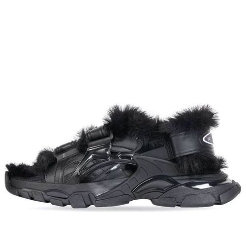 (WMNS) Track Sandals 'Fake Fur Black'