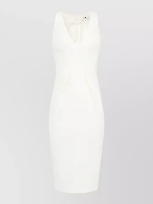 Elisabetta Franchi - silk nylon knee length fitted dre