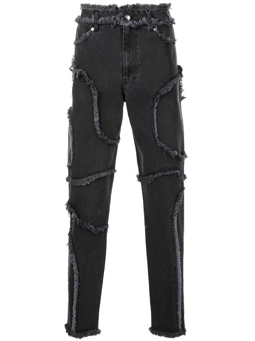 Seam-detail cropped jeans - Black