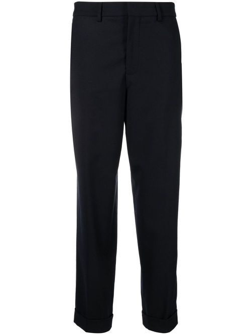 Straight-leg virgin-wool trousers - Blue