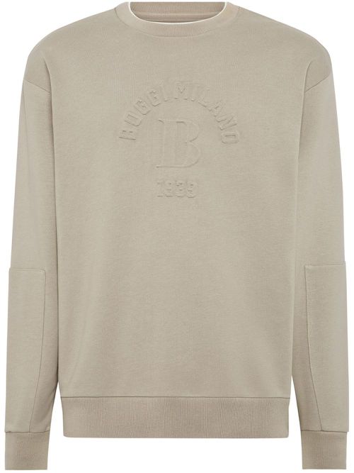 Crew Neck Sweatshirt In Organic Cotton Blend - Neutrals
