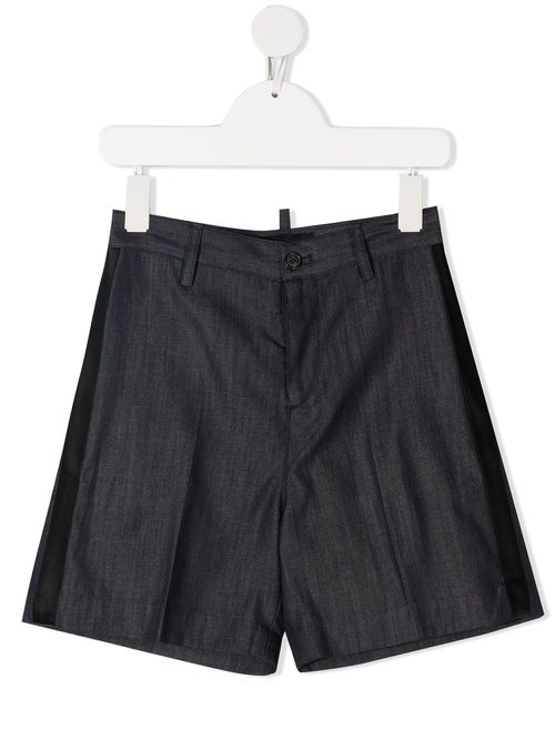 Namacheko | pleated double-waistband shorts - ブラック | Realry