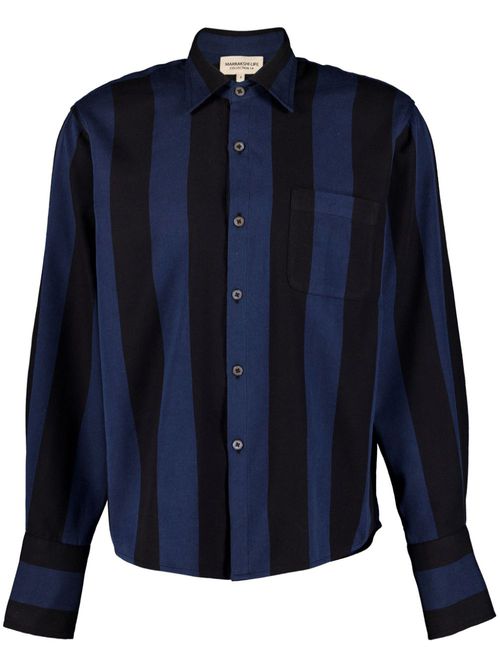Striped cotton shirt - Black