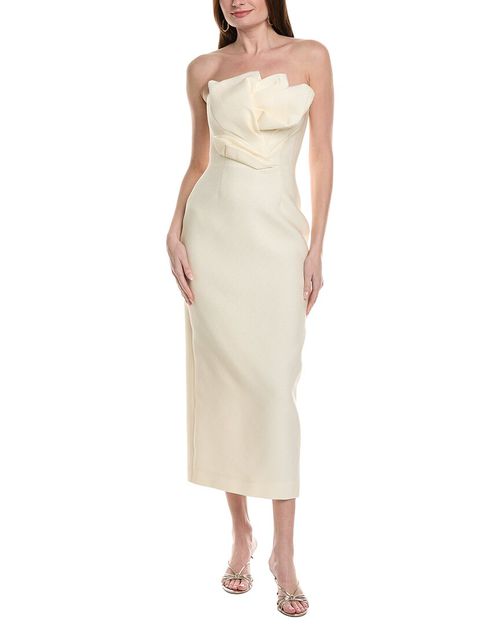 Draped Tulip Silk-Blend Sheath Dress