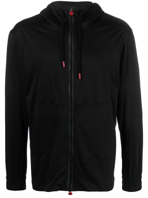 Logo-charm hooded jacket - Black