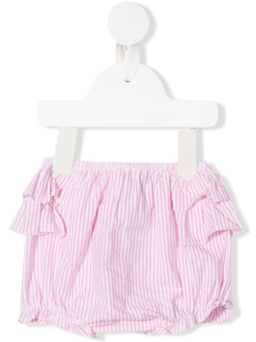 Striped ruffled bloomer shorts - Pink