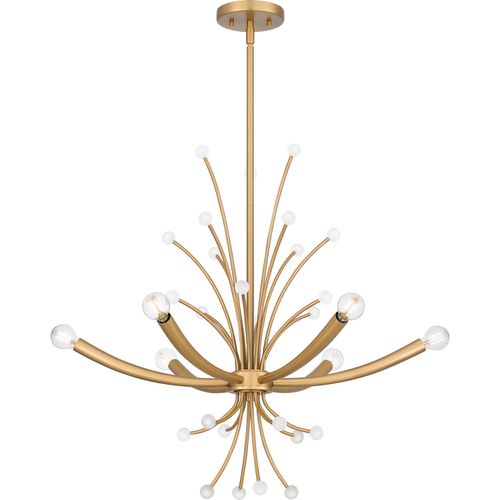 Brushed Weathered Brass Six Light Chandelier from the Kiera Collection