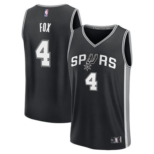 Men's De'Aaron Fox Black San Antonio Spurs Fast Break Replica Player Jersey