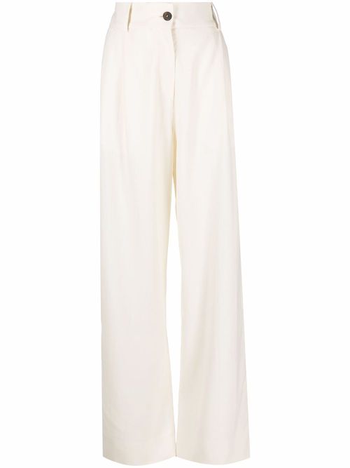 High waisted straight leg trousers - Neutrals