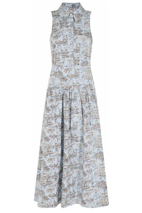 Staud Floral Printed Romy Midi Dress