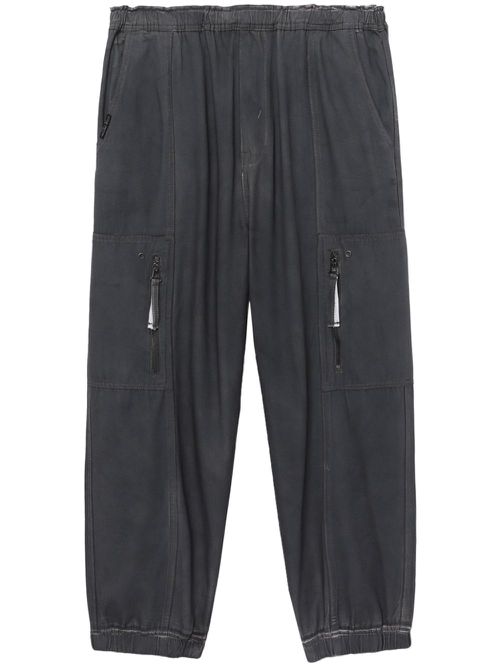 Tapered cotton trousers - Black