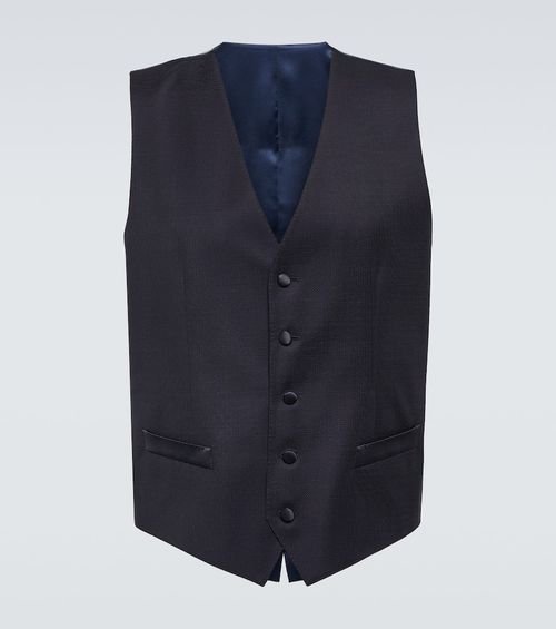 Wool and silk-blend vest