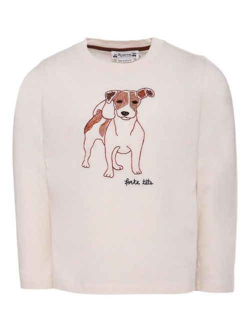 Dog-print long-sleeve sweatshirt - Neutrals
