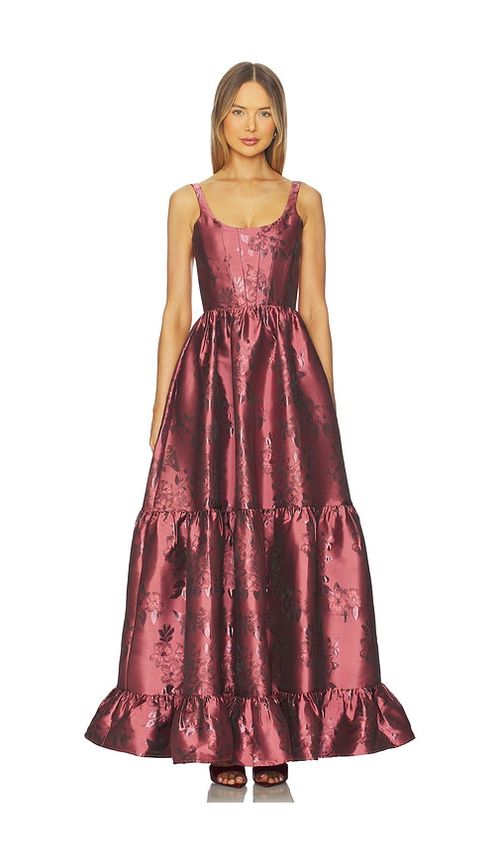 V. Chapman Avery Gown in Burgundy. 8. Also
