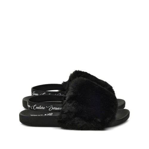 Fur-trimmed Slingback Slides