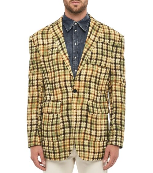 Yellow Notched Lapel Jacket