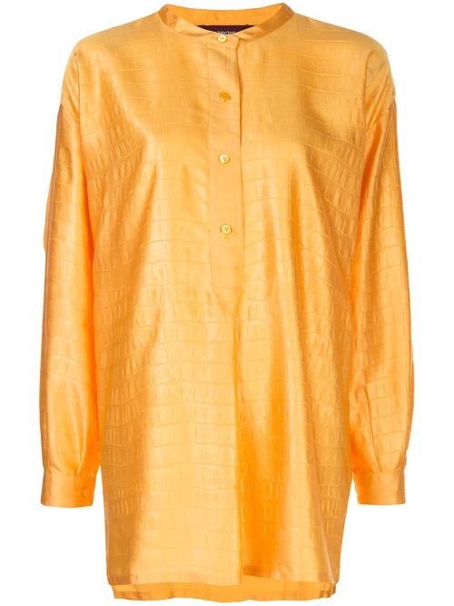 Textured satin shirt - Orange