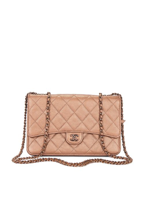 Chanel Chanel Lambskin Wallet On Chain in Bronze - Metallic Bronze. a