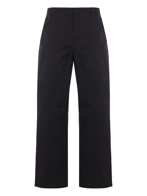 Button-fastening twill trousers - Black