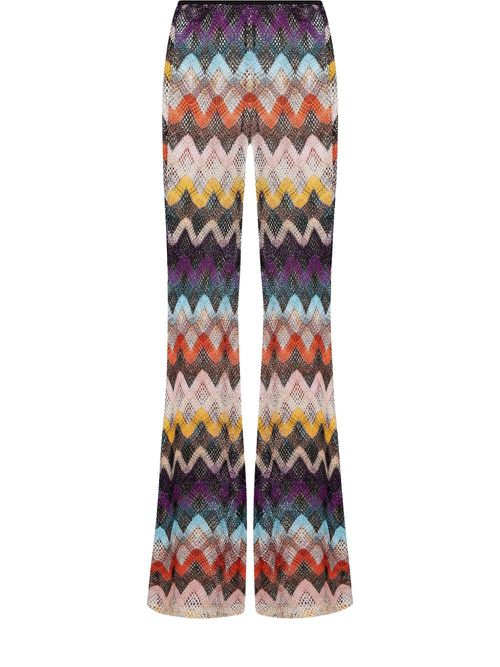 Chevron-pattern trousers - Neutrals