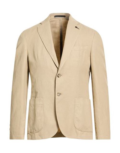 Man Blazer Beige Size 40 Cotton, Linen