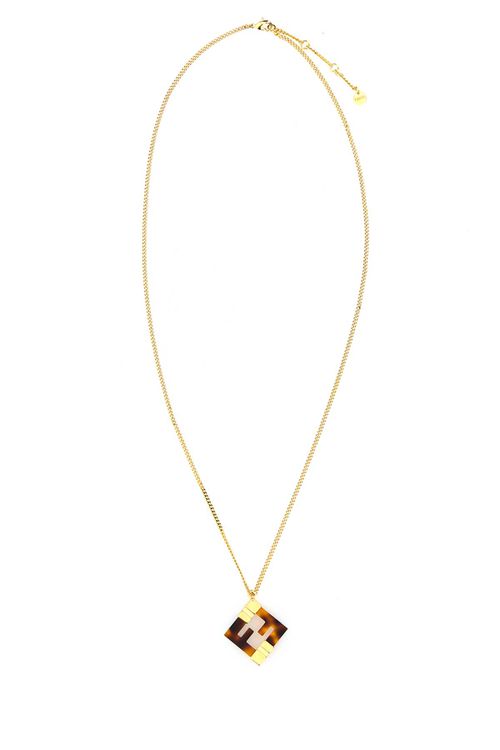 Printed Plexiglass And Metal Forever Necklace