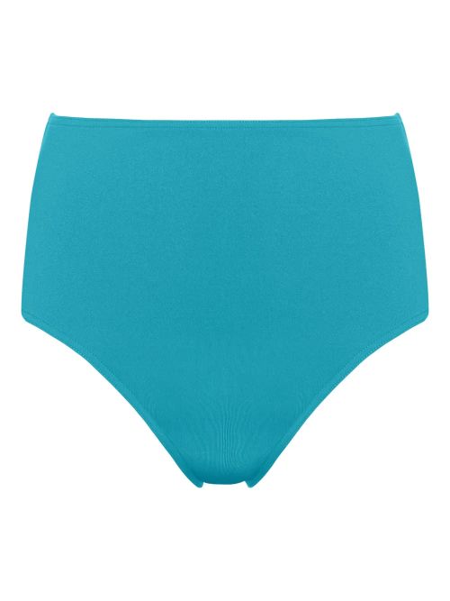 High-Waisted Brief Bikini Bottom — Turquoise
