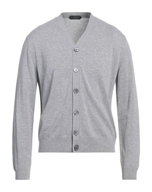 Man Cardigan Grey Size 38 Cotton