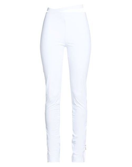 Woman Pants White Size M Nylon, Elastane