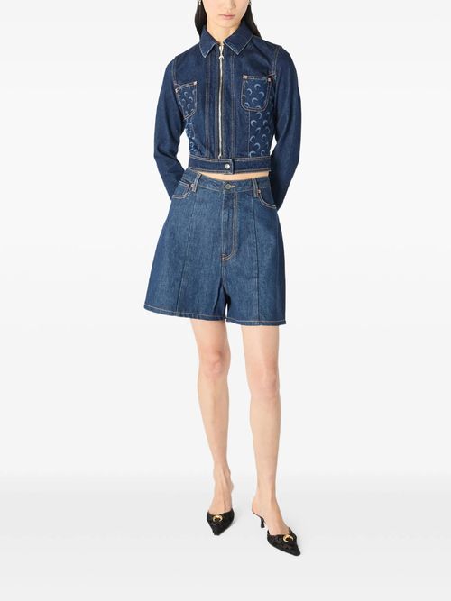 High-Waisted Mini Shorts with Double Zip Detail