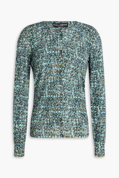 Printed wool cardigan - Blue - IT 40