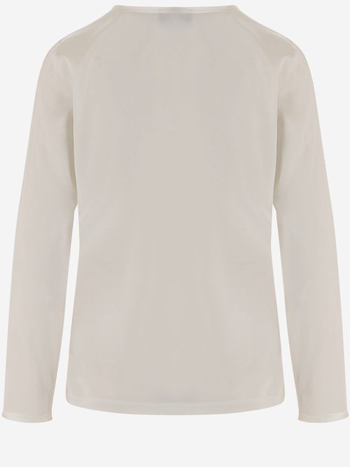 Stretch Silk Sweater — White