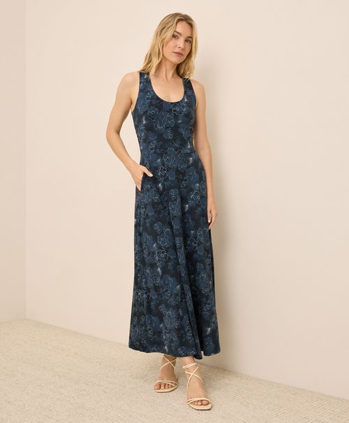 Women's Solstice Floral Fit & Flare Open Back Maxi Dre