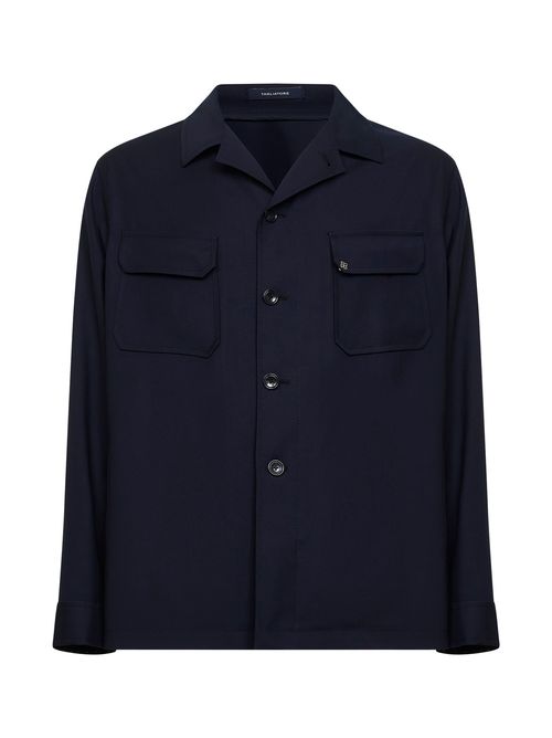 Virgin Wool Shirt Jacket — Blue