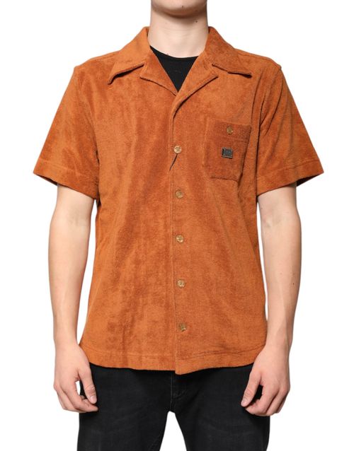 Cotton Velvet Shirt — Orange