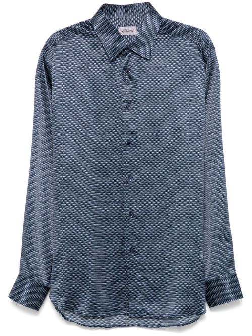 Geometric-pattern shirt - Blue