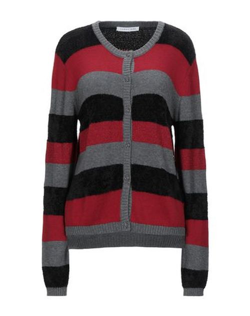 Caractère Woman Cardigan Red Size L Polyamide, Cotton, Wool, Polyester, Metallic fiber